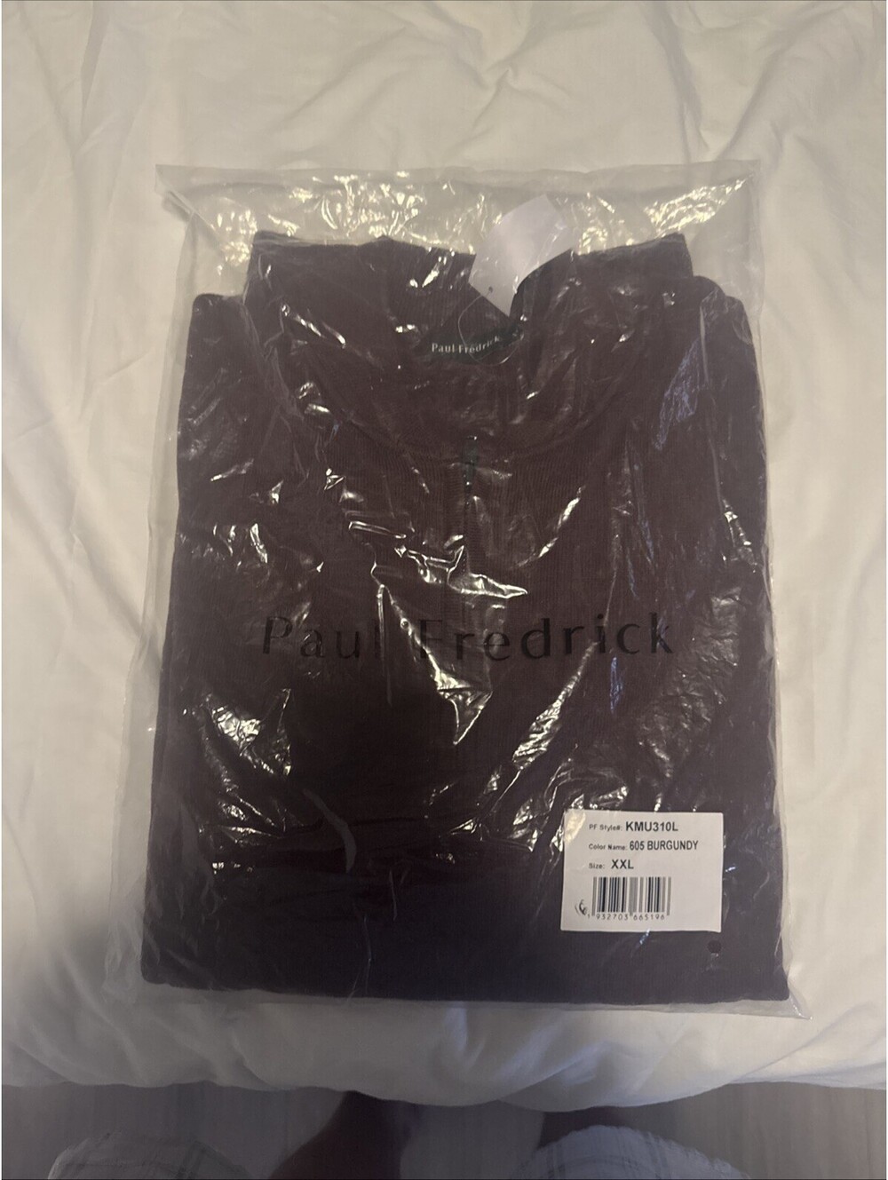 Paul Fredrick Mens Xxl Burgundy 1/4 Zip SweaterNEW  PKG